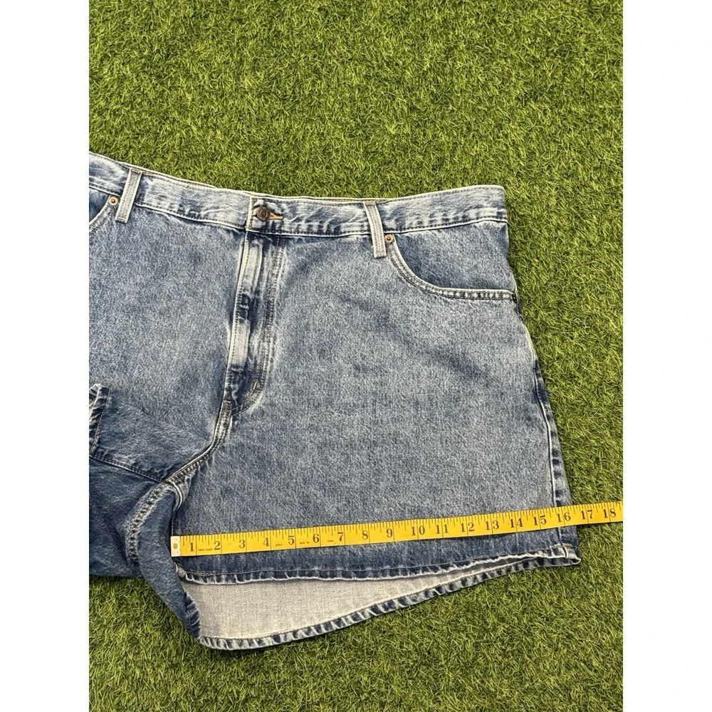Levis High Waisted Mom Shorts Plus 24W Medium Blue Wash Denim Jean Jorts‎ Cotton
